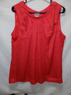Investments Red Pleated Sleeveless Blouse – Size 18